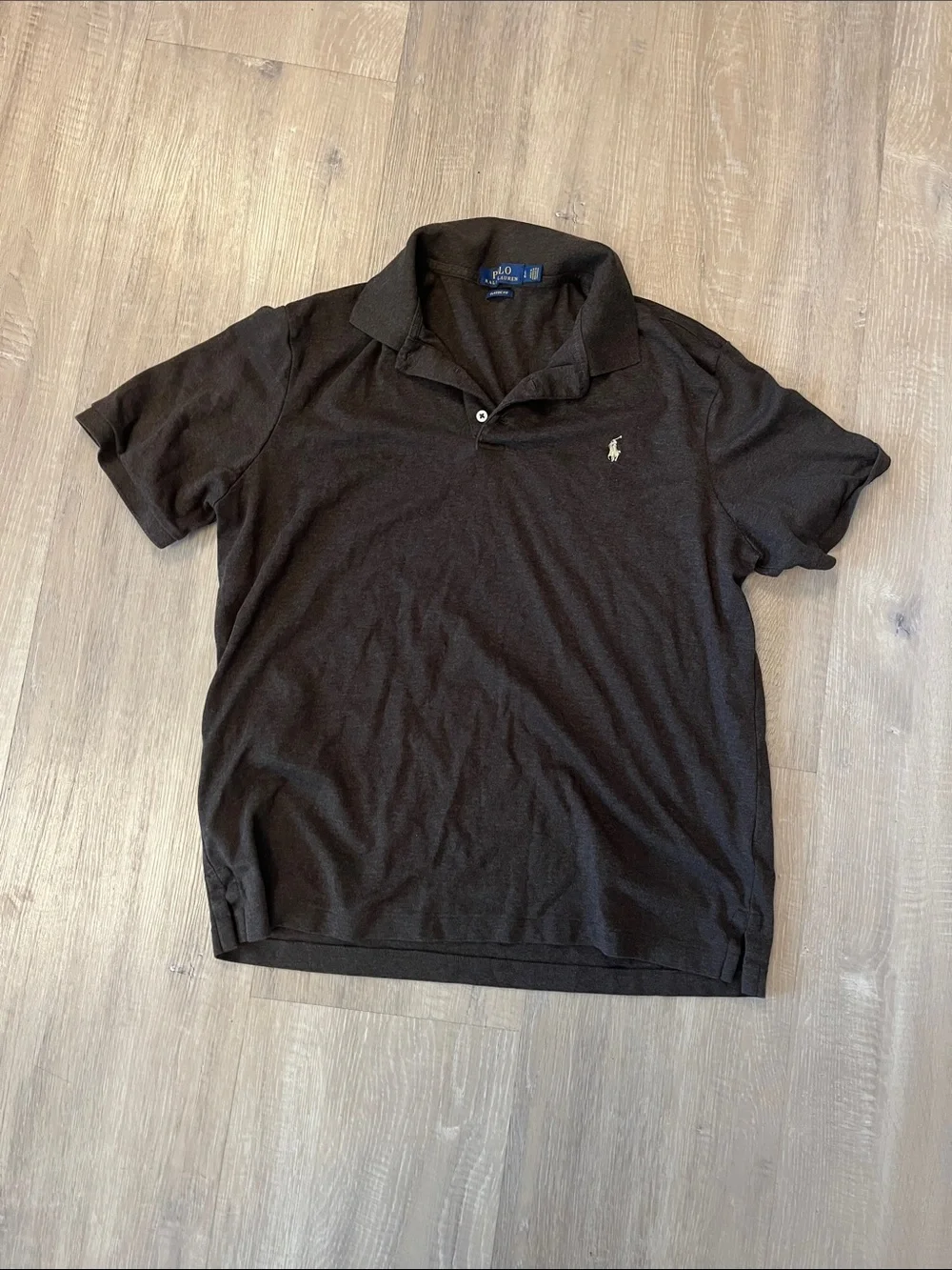 Polo by Ralph Lauren Dark Brown Short-Sleeve Polo with Embroidered Pony